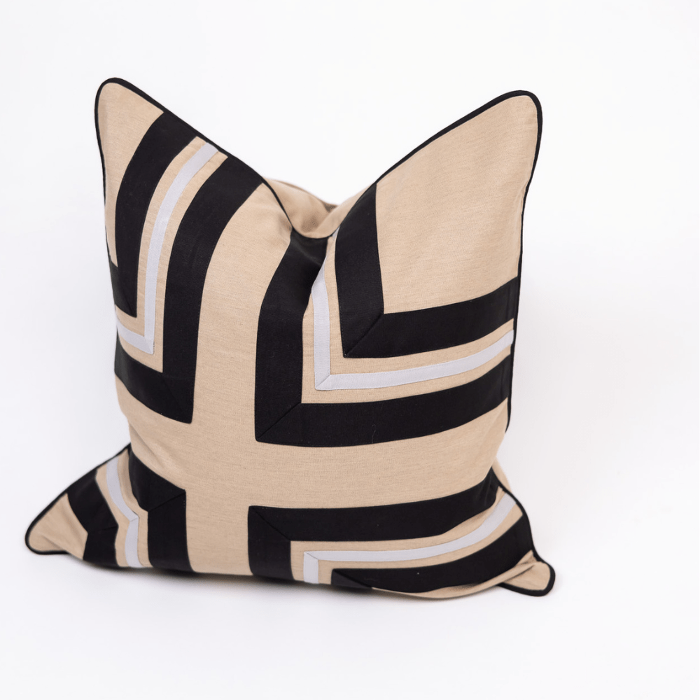 BHD HOME Outdoor Black Outdoor Nautical Regent Cross Black Lounge Cushion 55 x 55cm
