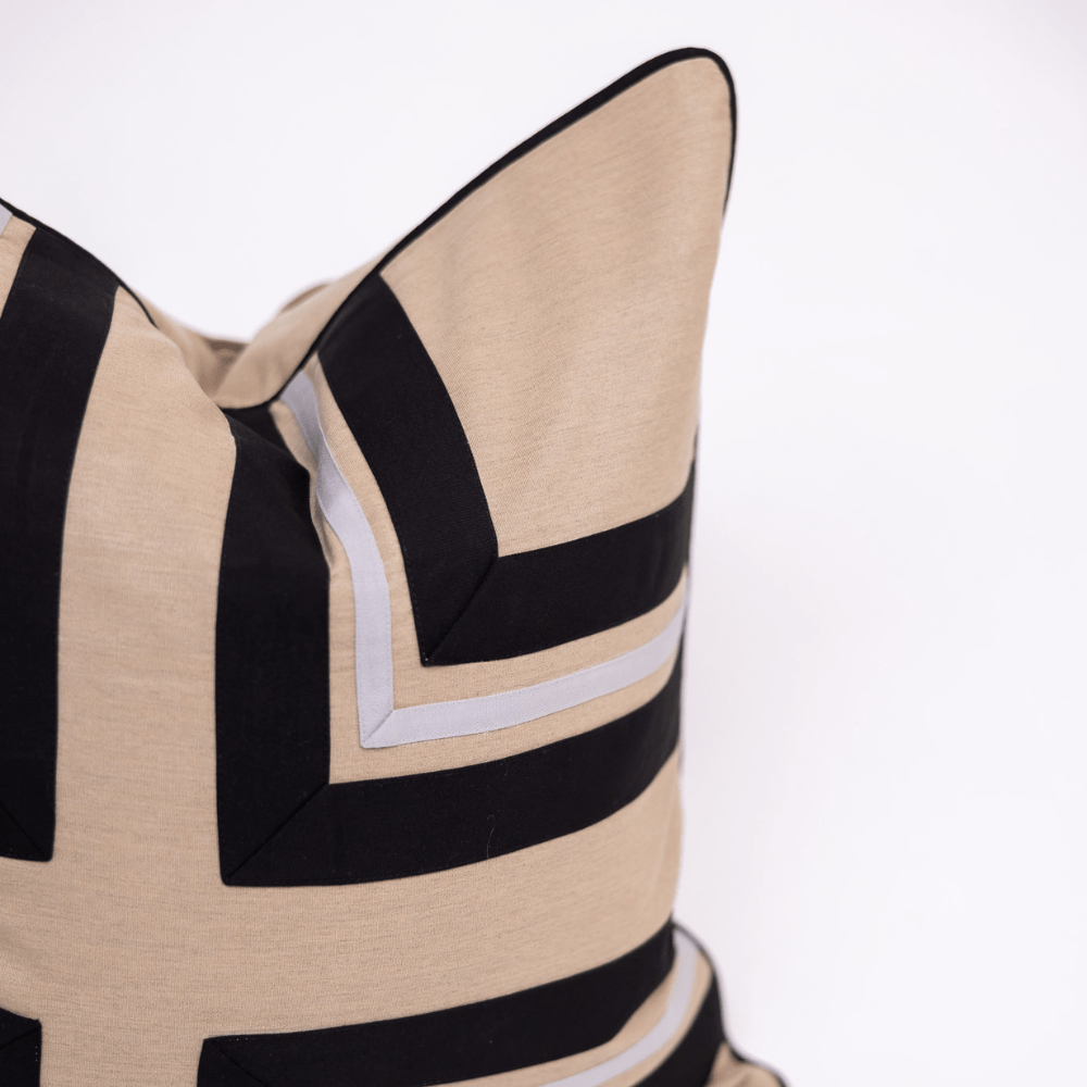 BHD HOME Outdoor Black Outdoor Nautical Regent Cross Black Lounge Cushion 55 x 55cm