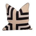 Outdoor Nautical Regent Cross Black Lounge Cushion – UV Resistant — made to order, 14–30 days