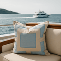 Outdoor Nautical Panel Lake & Natural Lounge Cushion – UV Resistant — made to order, 14–30 days