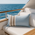 Outdoor Nautical Regent Stripe Lake Lumbar Cushion – UV Resistant — made to order, 14–30 days