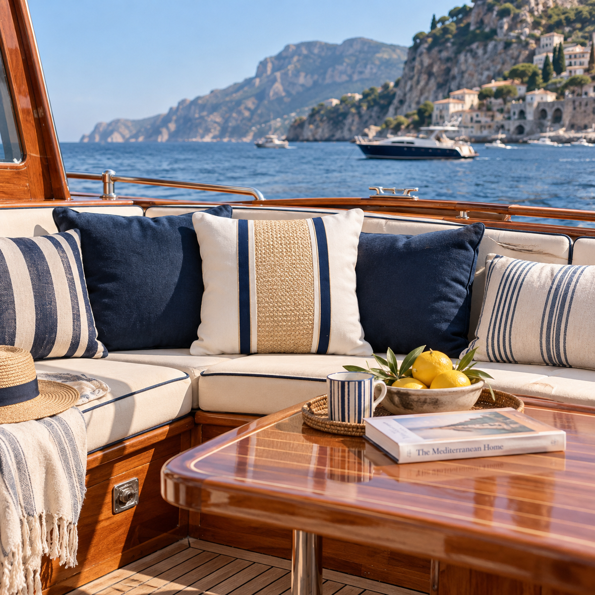 BHD HOME Outdoor Cloud Outdoor Raffia Nautical Juliet White Lounge Cushion – UV Resistant