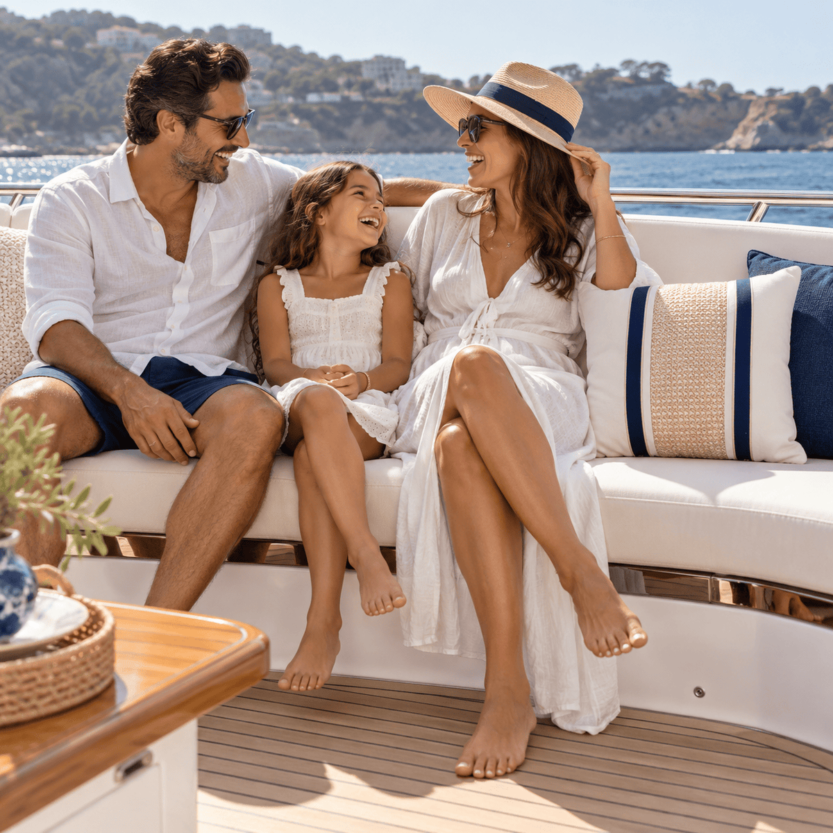BHD HOME Outdoor Cloud Outdoor Raffia Nautical Juliet White Lounge Cushion – UV Resistant