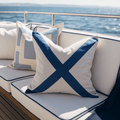 Outdoor Nautical Victor Liso Blue & Grey Lounge Cushion – UV Resistant