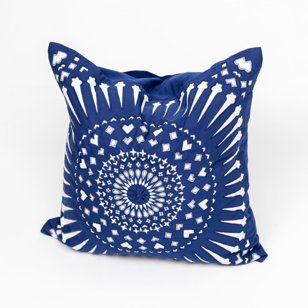 BHD HOME Outdoor Cushion Mayan Sphere Navy Outdoor Lounge Cushion – UV Resistant