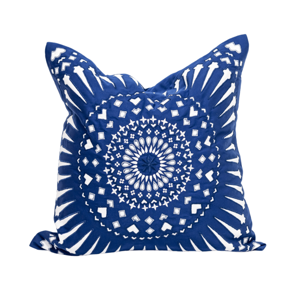 BHD HOME Outdoor Cushion Mayan Sphere Navy Outdoor Lounge Cushion – UV Resistant