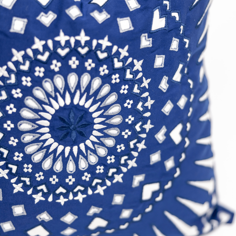 BHD HOME Outdoor Cushion Mayan Sphere Navy Outdoor Lounge Cushion – UV Resistant