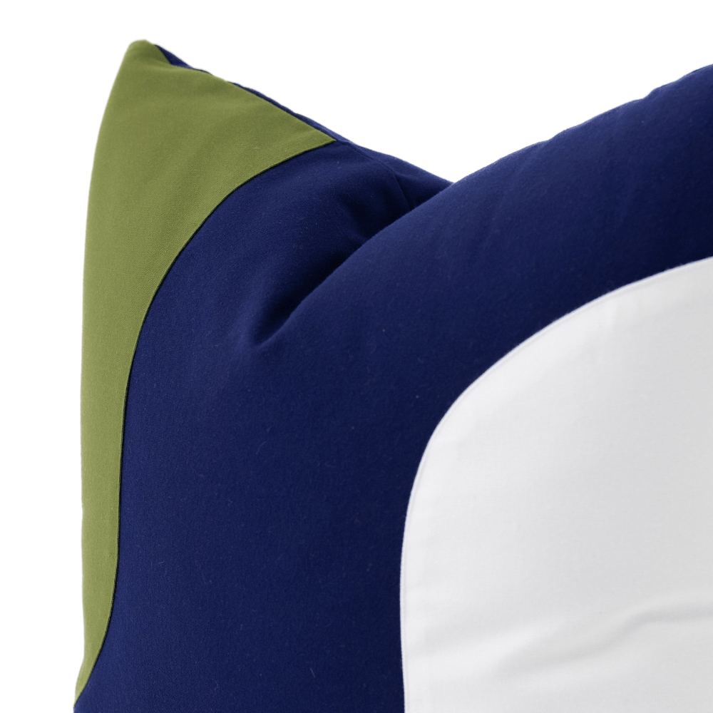 BHD HOME Outdoor Cushion Outdoor Global Earth Dunes Navy & Green UV Resistant Cushion Cover