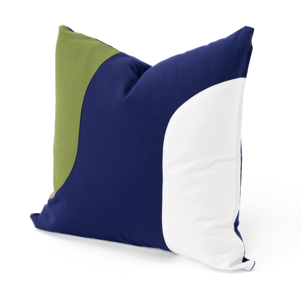 BHD HOME Outdoor Cushion Outdoor Global Earth Dunes Navy & Green UV Resistant Cushion Cover