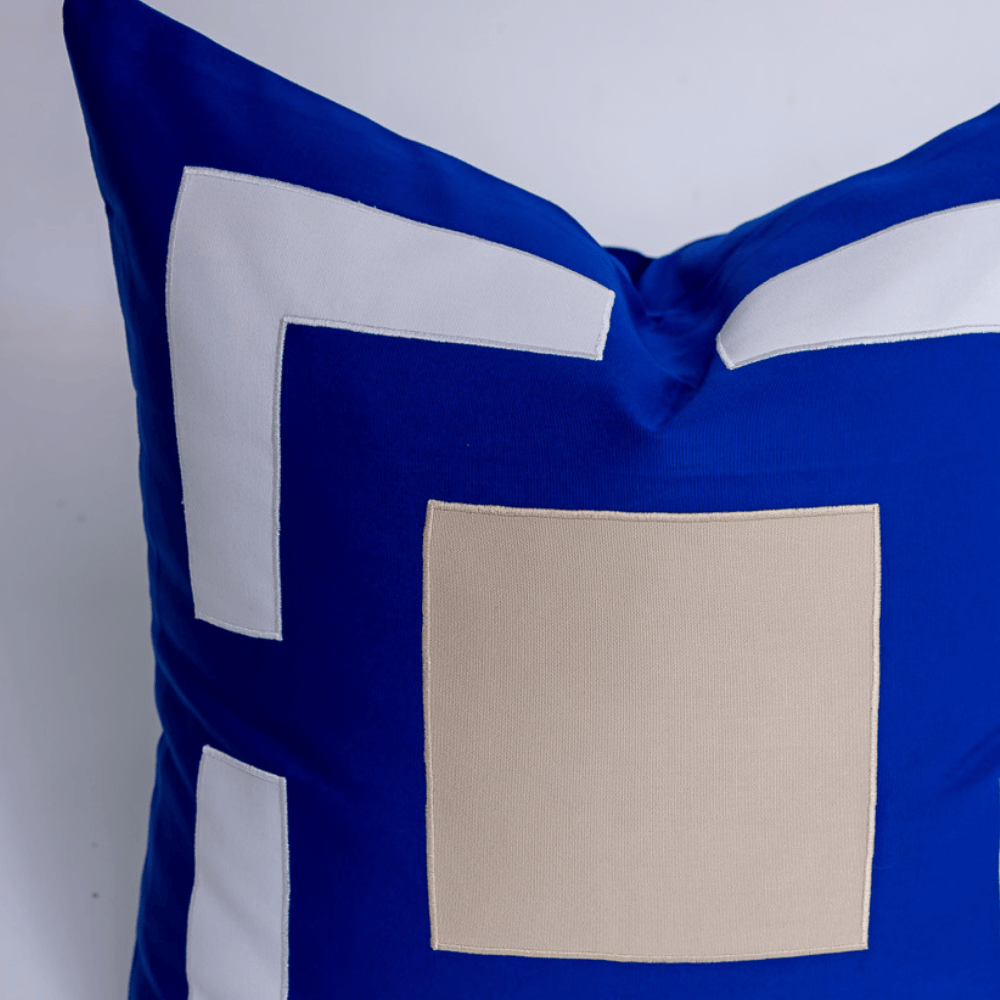 BHD HOME Outdoor Cushion Outdoor Panel Cobalt & Beige Lounge Cushion – UV Resistant