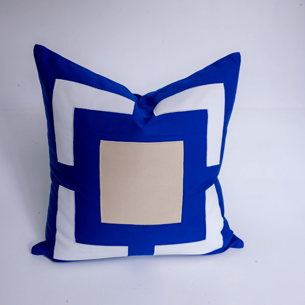 BHD HOME Outdoor Cushion Outdoor Panel Cobalt & Beige Lounge Cushion – UV Resistant