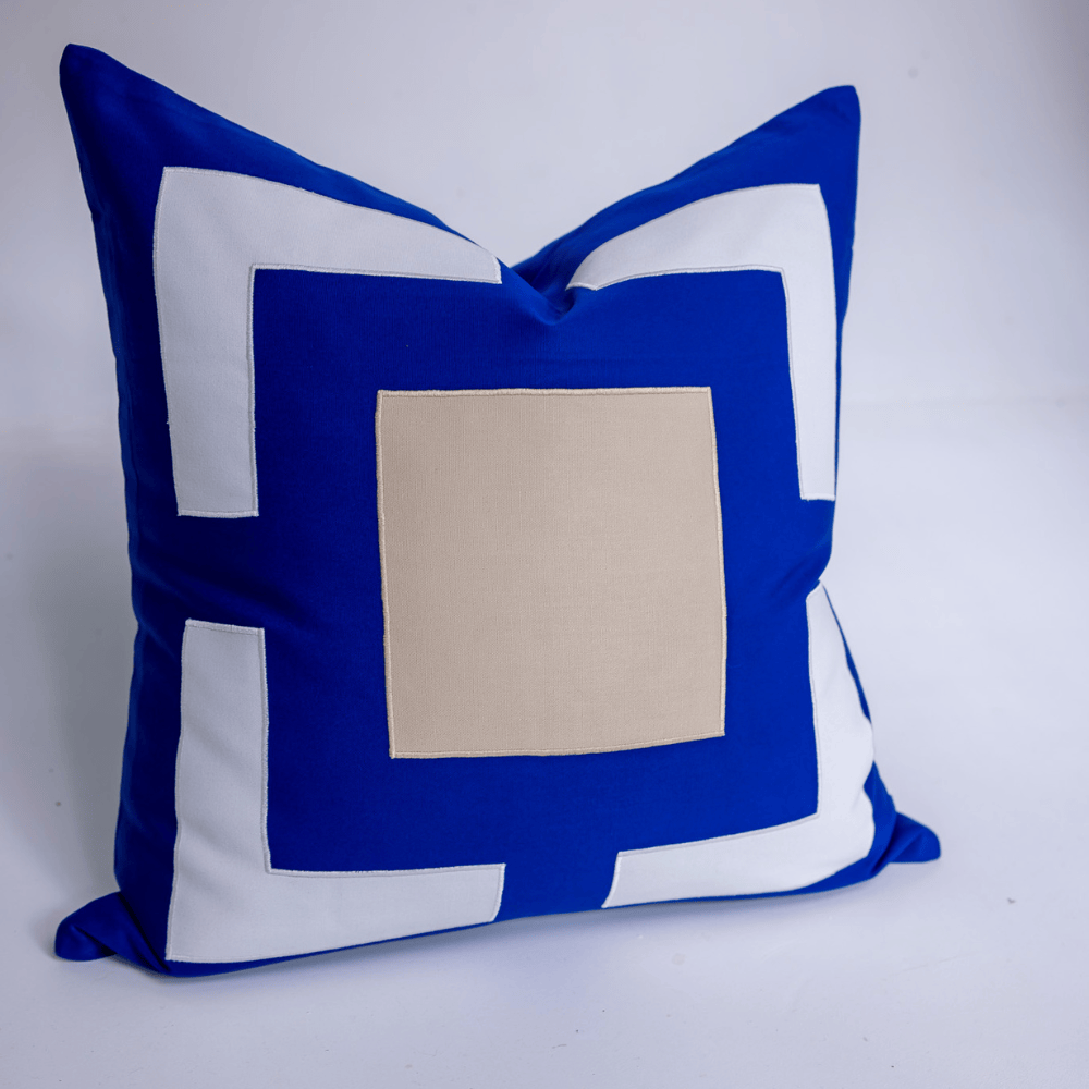 BHD HOME Outdoor Cushion Outdoor Panel Cobalt & Beige Lounge Cushion – UV Resistant
