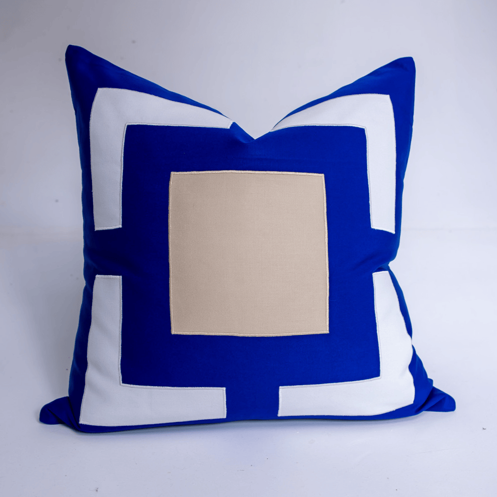 BHD HOME Outdoor Cushion Outdoor Panel Cobalt & Beige Lounge Cushion – UV Resistant