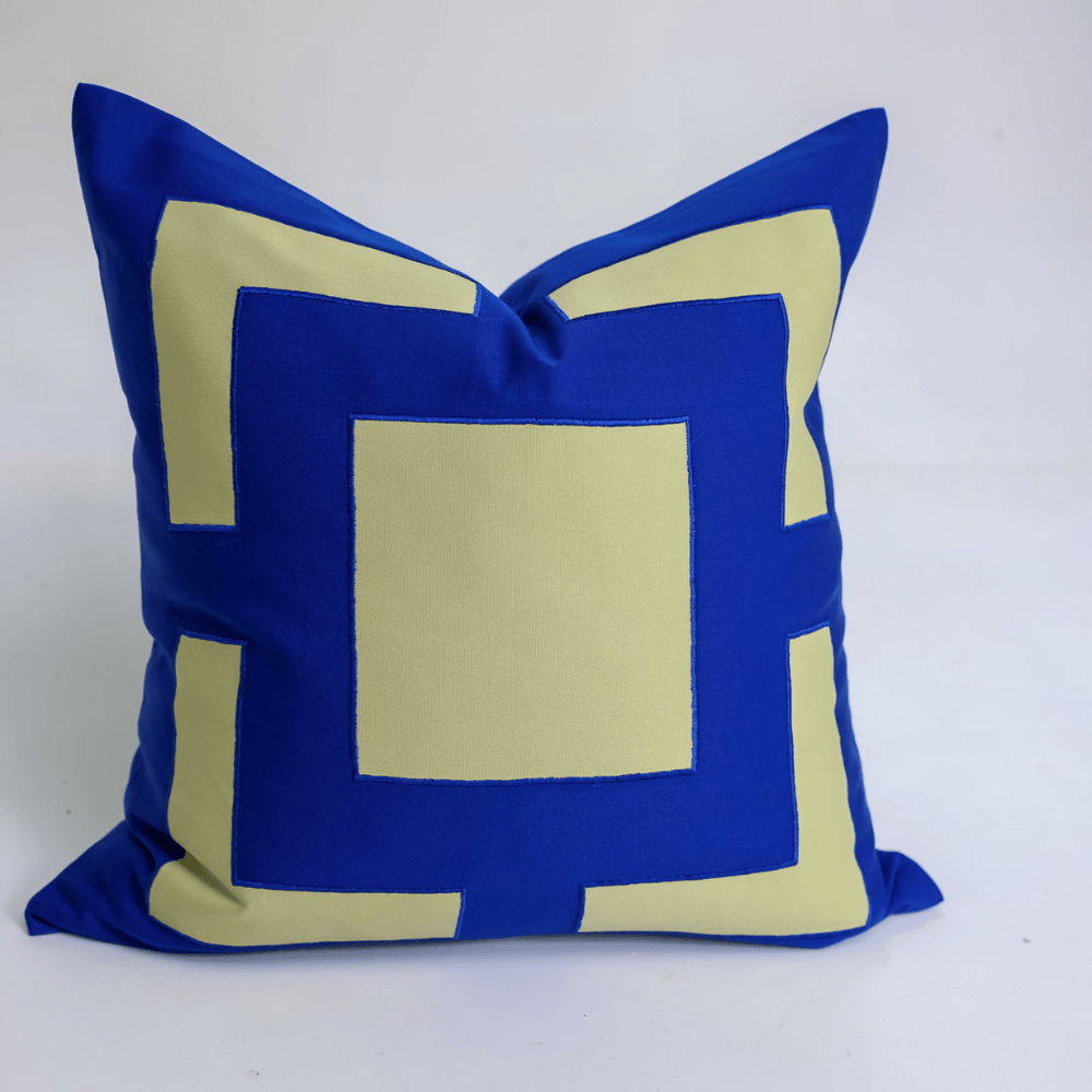 BHD HOME Outdoor Cushion Outdoor Panel Cobalt & Lemon Lounge Cushion – UV Resistant