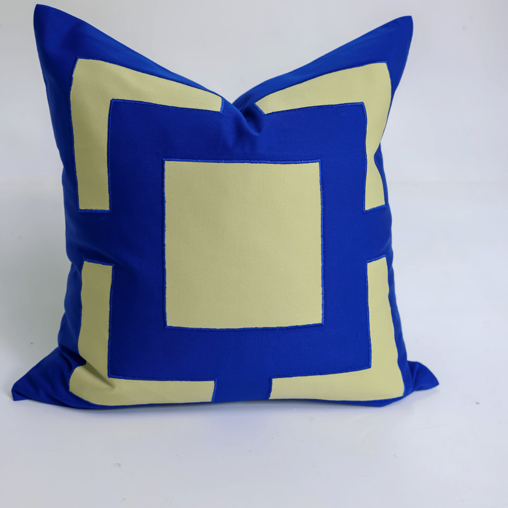 BHD HOME Outdoor Cushion Outdoor Panel Cobalt & Lemon Lounge Cushion – UV Resistant