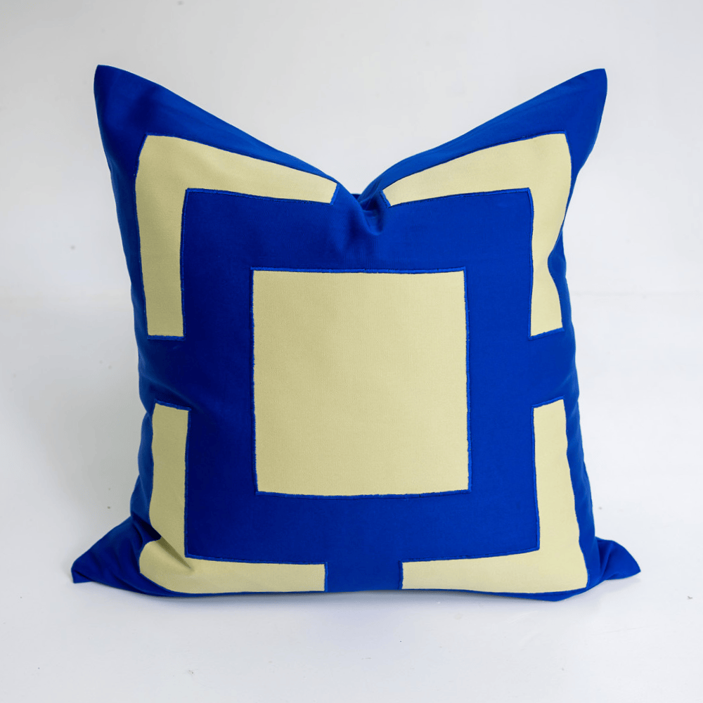 BHD HOME Outdoor Cushion Outdoor Panel Cobalt & Lemon Lounge Cushion – UV Resistant