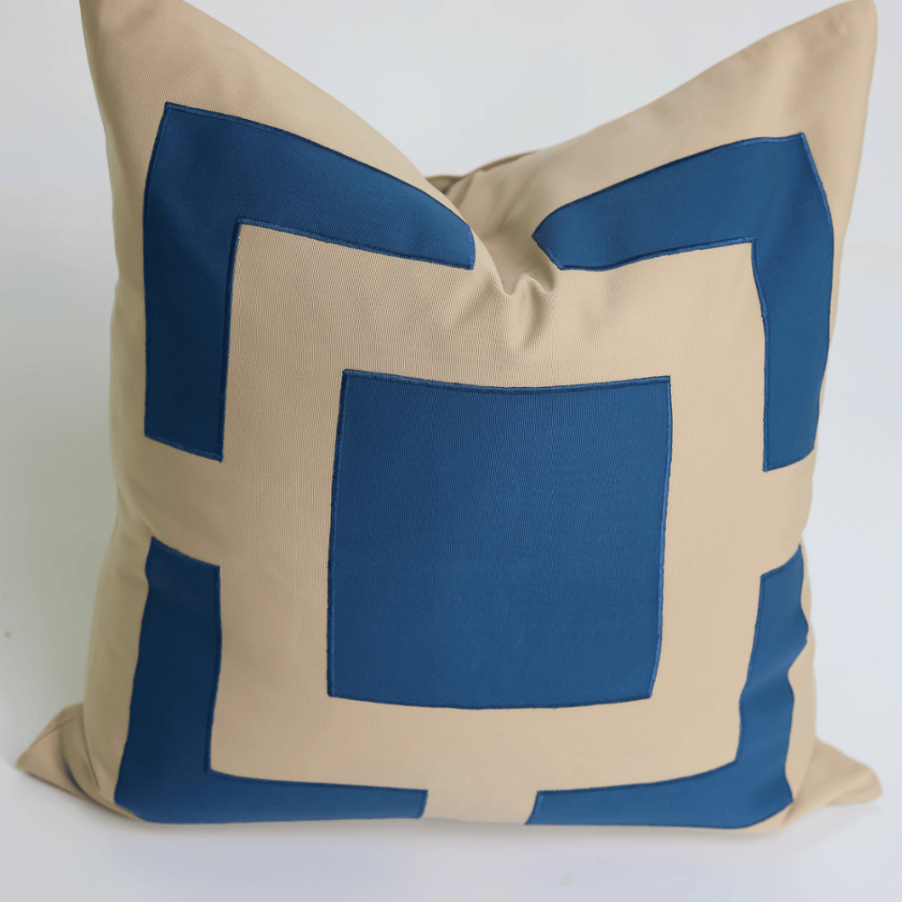 BHD HOME Outdoor Cushion Outdoor Panel Sand & Denim Blue Lounge Cushion – UV Resistant