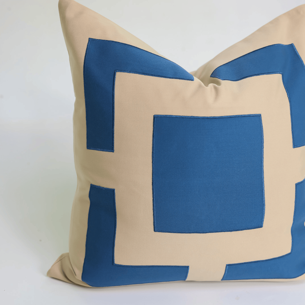 BHD HOME Outdoor Cushion Outdoor Panel Sand & Denim Blue Lounge Cushion – UV Resistant