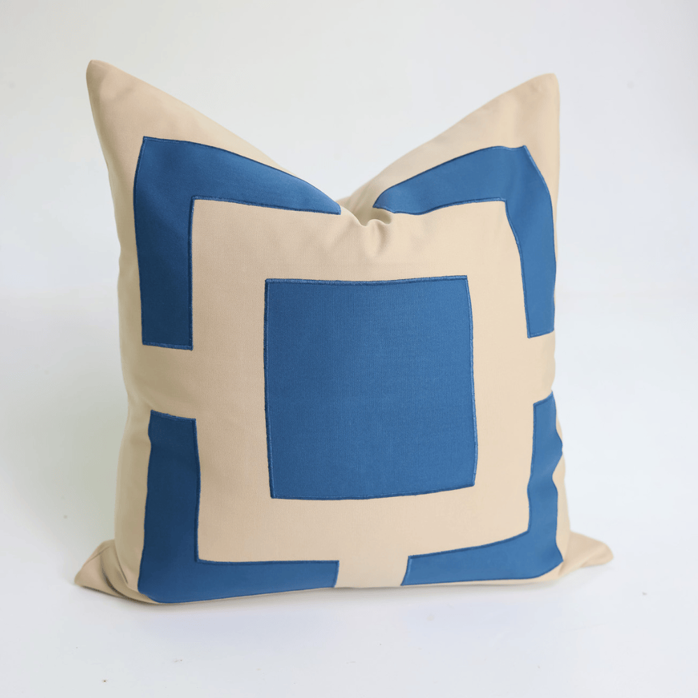 BHD HOME Outdoor Cushion Outdoor Panel Sand & Denim Blue Lounge Cushion – UV Resistant