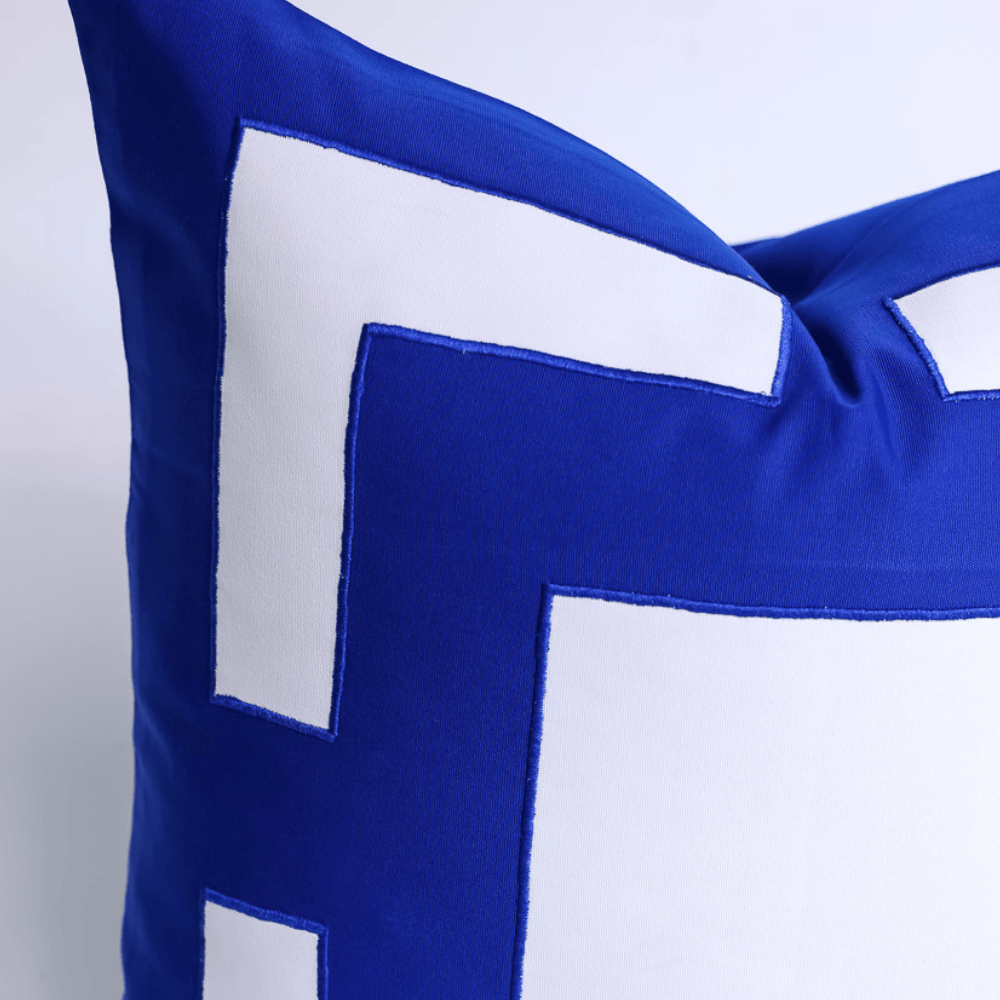 BHD HOME Outdoor Cushion Outdoor Panel White & Cobalt Lounge Cushion – UV Resistant