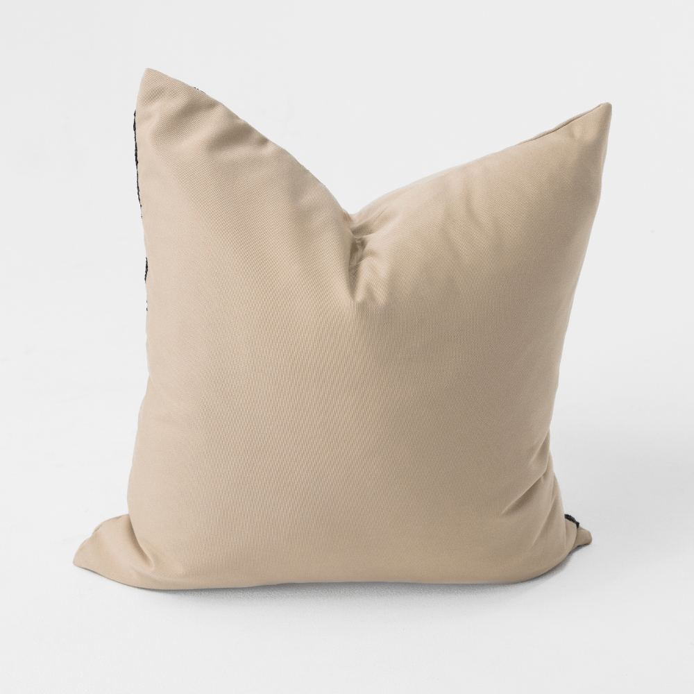BHD HOME Outdoor Cushion Outdoor Raffia Corner Stripe Beige & Black Lounge Cushion – UV Resistant