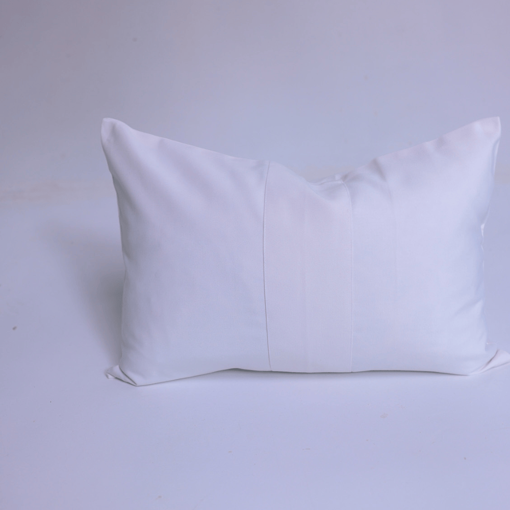 BHD HOME Outdoor Cushion Outdoor Sash White Lumbar Cushion 35 x 55cm – UV Resistant