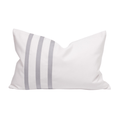 Outdoor Nautical Regent Stripe White & Grey Lumbar Cushion – UV Resistant