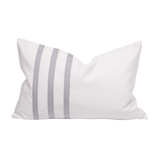 Outdoor Nautical Regent Stripe White & Grey Lumbar Cushion – UV Resistant