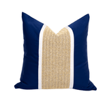 Outdoor Raffia Nautical Natural Navy Lounge Cushion – UV Resistant
