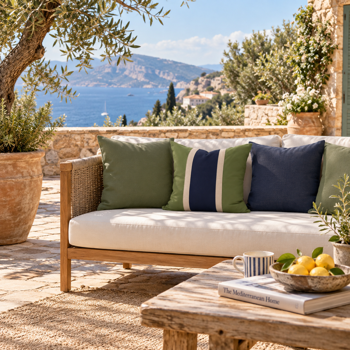 BHD HOME Outdoor Outdoor Nautical Regent Green Medium Cushion