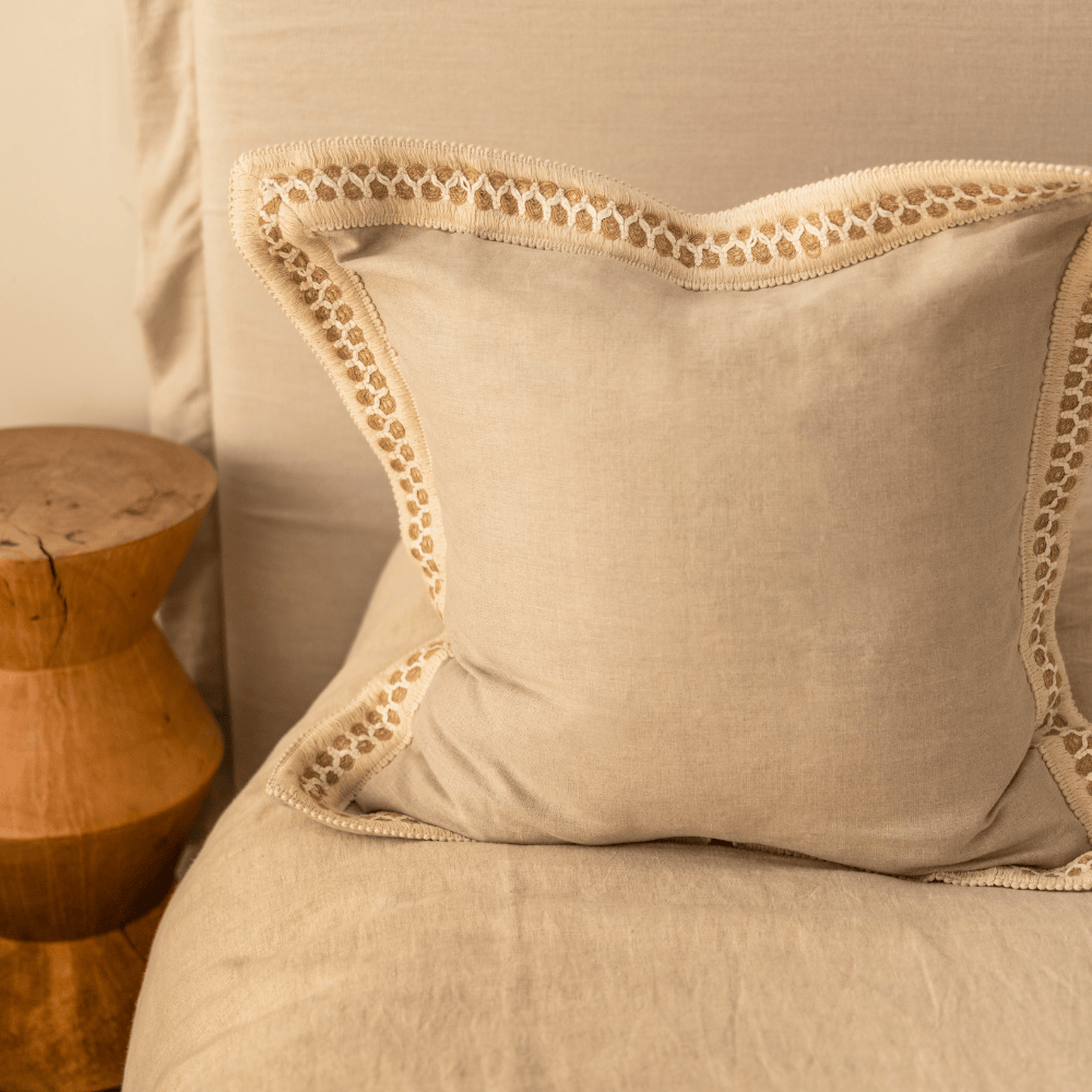 BHD HOME Pebble Braid Natural Euro Cushion 65 x 65cm