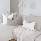 Linen Plain Natural Handwoven Linen Lumbar Cushion