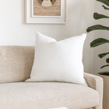 Linen Plain White Lounge Cushion 55 x 55cm