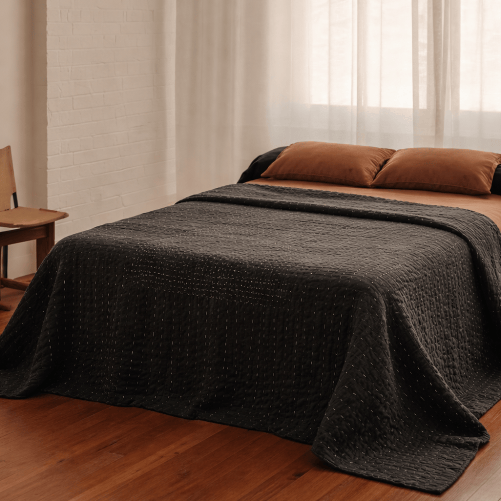 BHD HOME Quilt Gudri Black Stitch Quilt