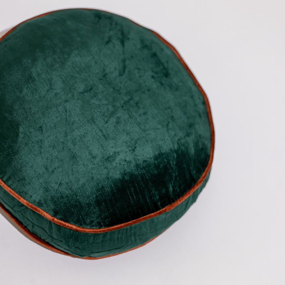 BHD HOME Round Cushion Frankie Emerald Velvet Round Cushion 45 x 45 x 10cm