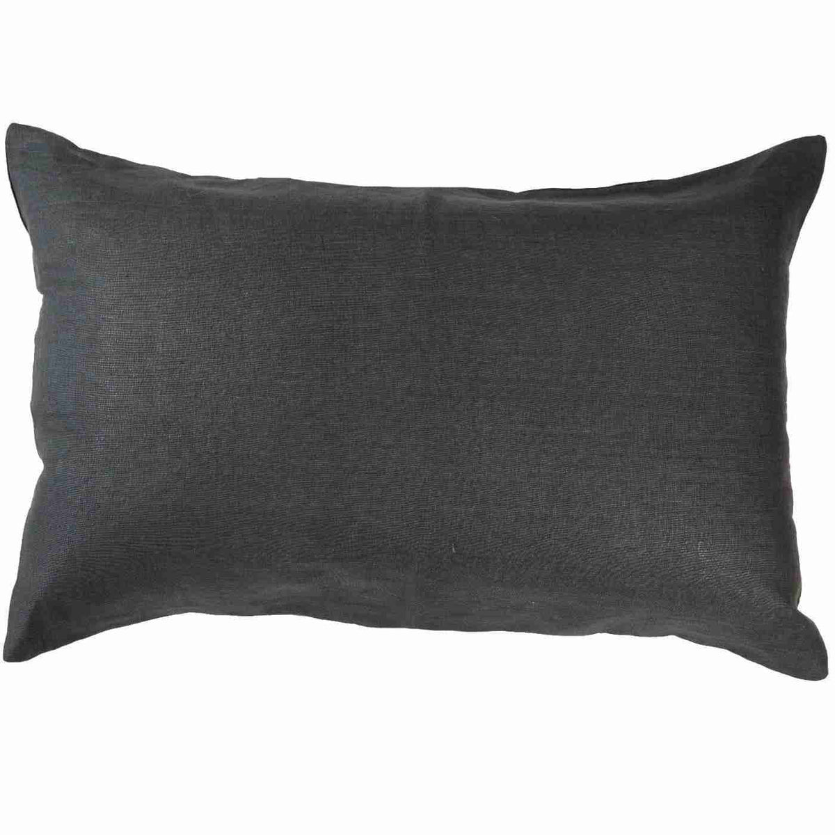 BHD HOME Sham Cushion Linen Black Handwoven Sham Cushion Cover