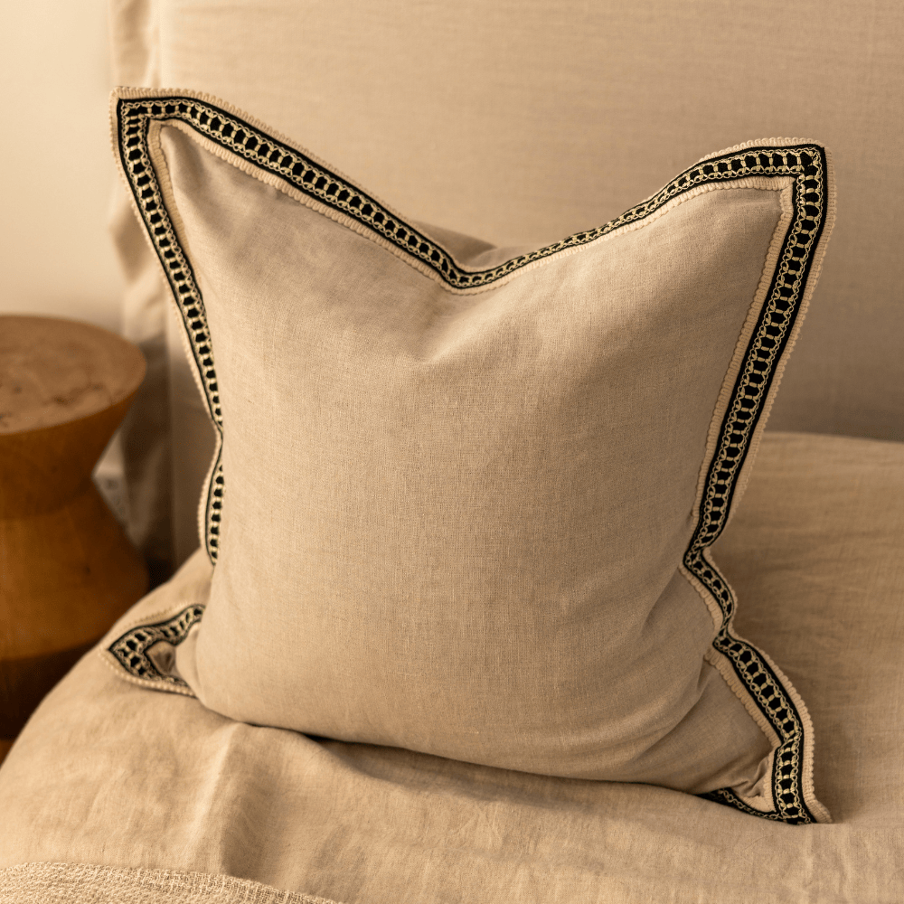 BHD HOME Sterling Braid Natural Euro Cushion 65 x 65cm