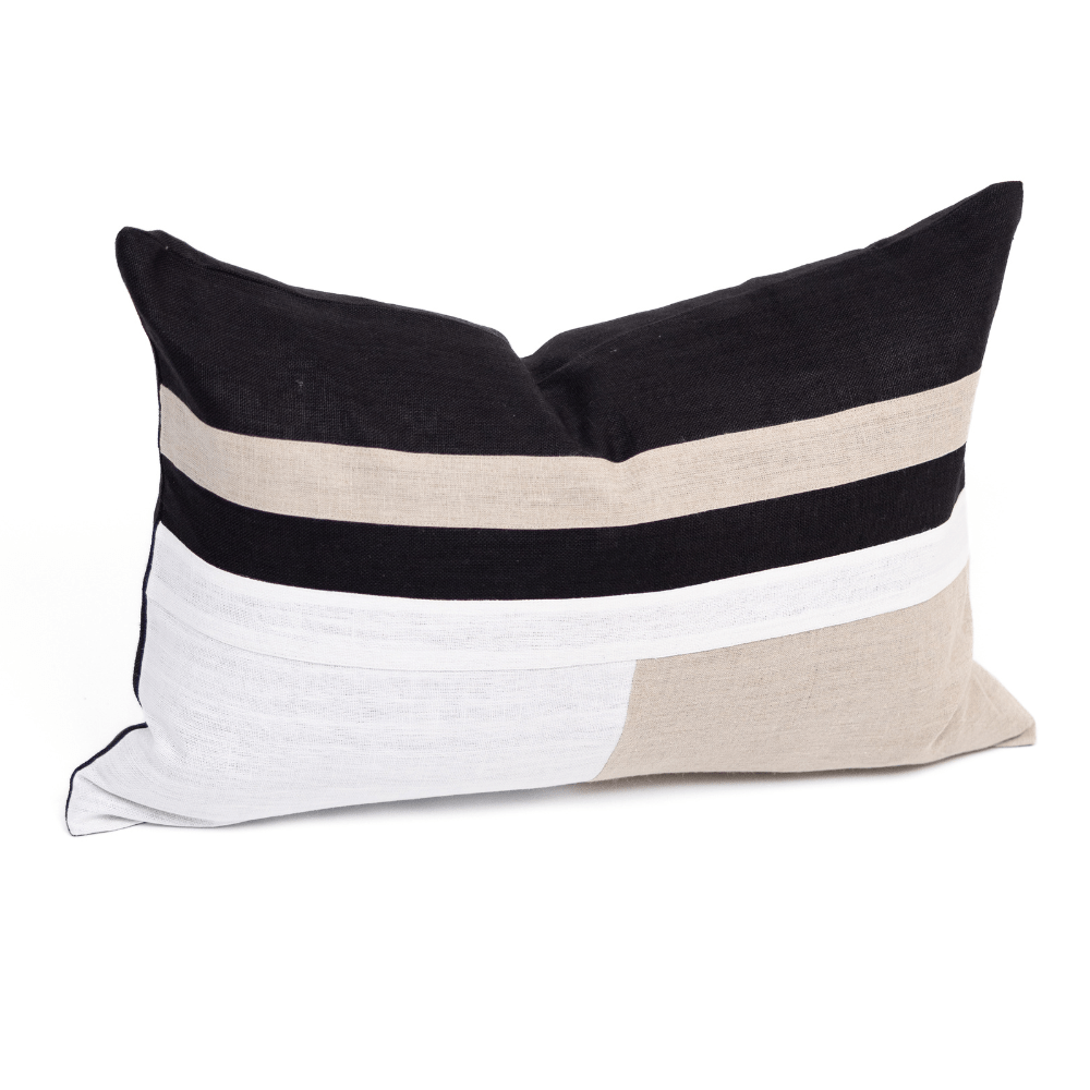 BHD HOME The Kirra Black Lumbar Cushion 40 x 60cm