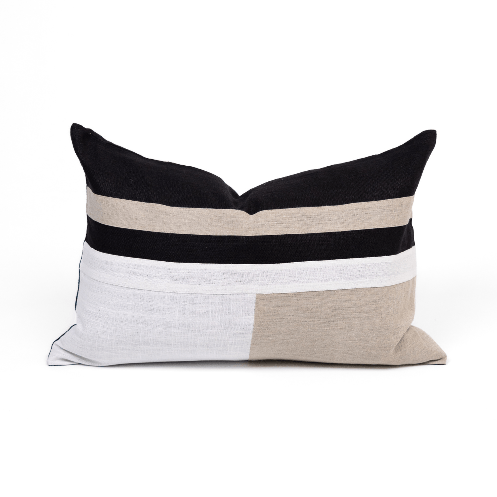 BHD HOME The Kirra Black Lumbar Cushion 40 x 60cm