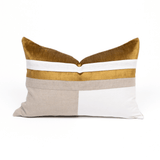 The Kirra Gold Bespoke Handmade Linen Lumbar Cushion