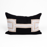 The Palm Beige Bespoke Handmade Linen Lumbar Cushion
