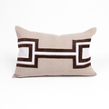 The Palm Chocolate Bespoke Handmade Linen Lumbar Cushion — in stock, ready to ship