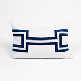 The Palm White Bespoke Handmade Linen Lumbar Cushion