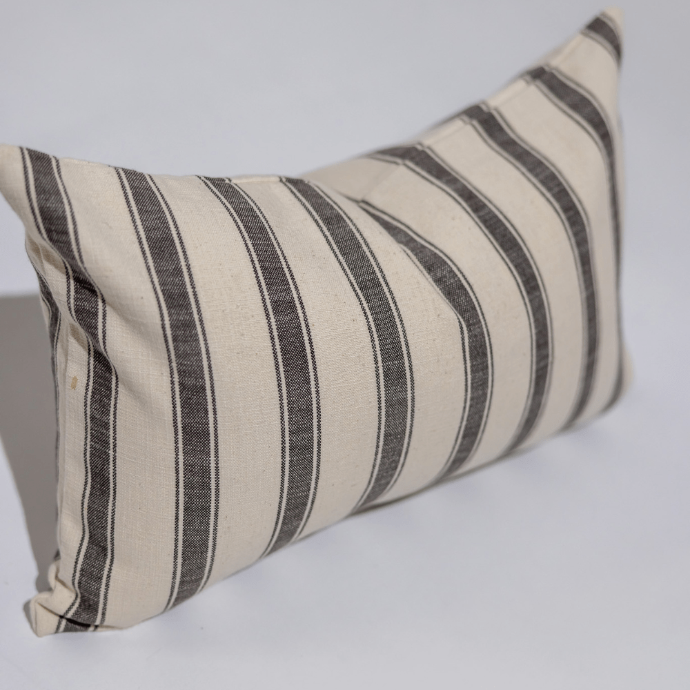 BHD HOME Ticking Stripe Black Lumbar Cushion 35 x 53cm