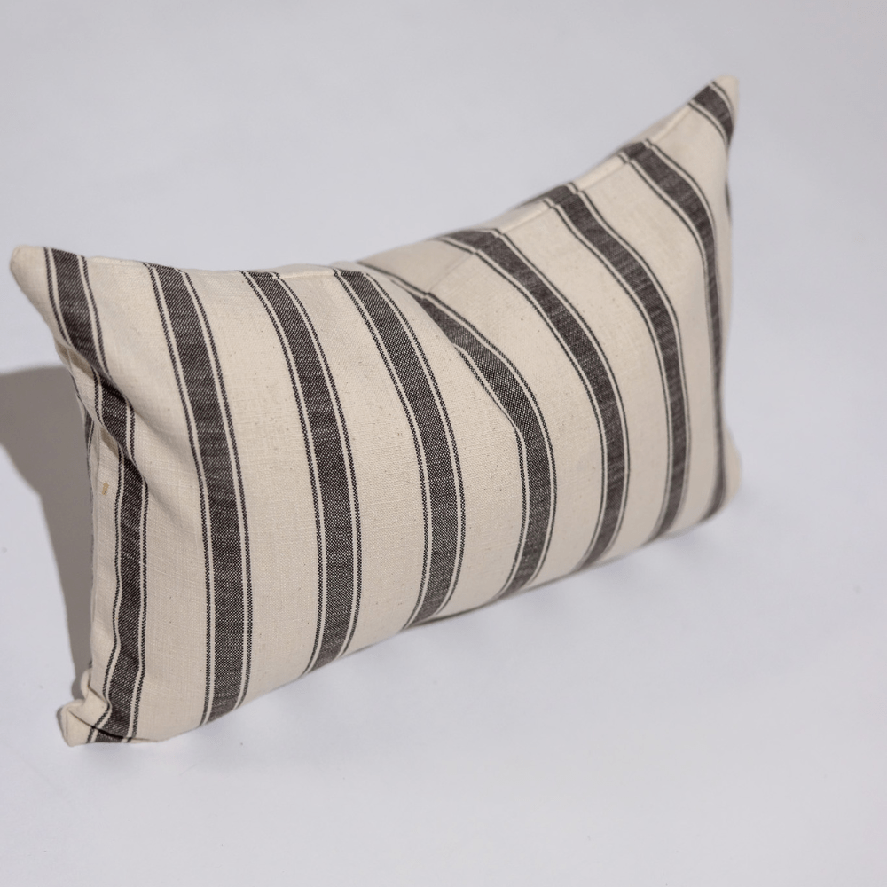 BHD HOME Ticking Stripe Black Lumbar Cushion 35 x 53cm