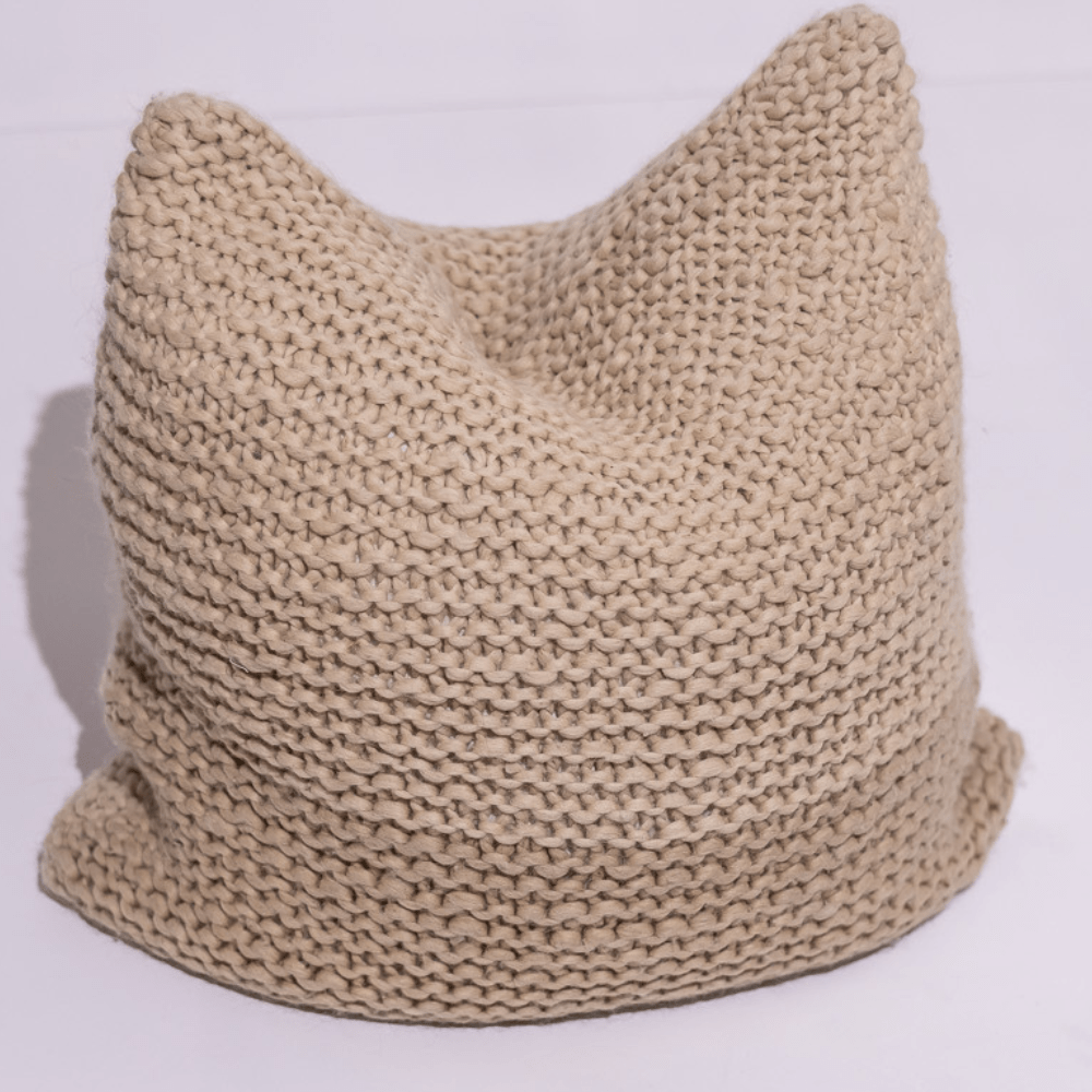 BHD HOME Weave Clearance Crochet Natural and Beige Knotted 65 x 65cm