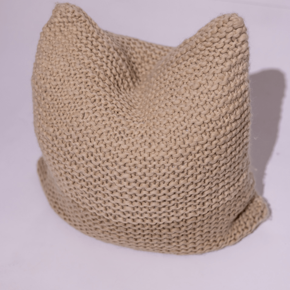BHD HOME Weave Clearance Crochet Natural and Beige Knotted 65 x 65cm