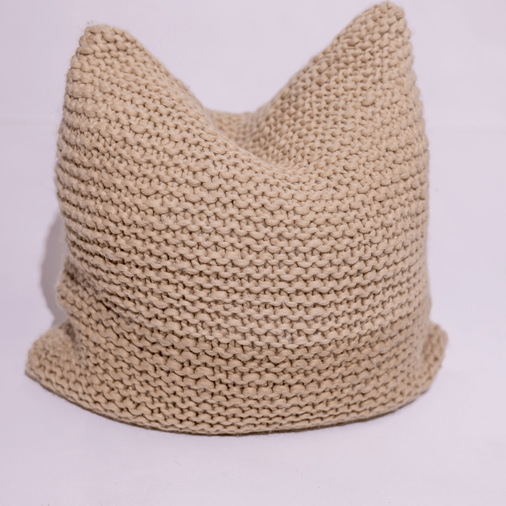 BHD HOME Weave Clearance Crochet Natural and Beige Knotted 65 x 65cm