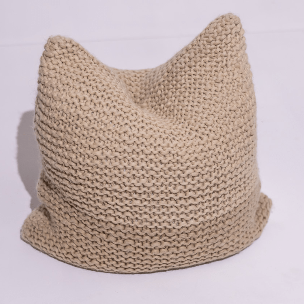 BHD HOME Weave Clearance Crochet Natural and Beige Knotted 65 x 65cm