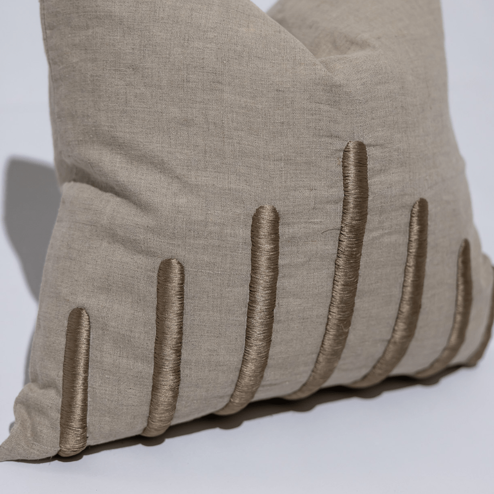 BHD HOME Yuki Bars Centre Natural Lounge Cushion 55 x 55cm